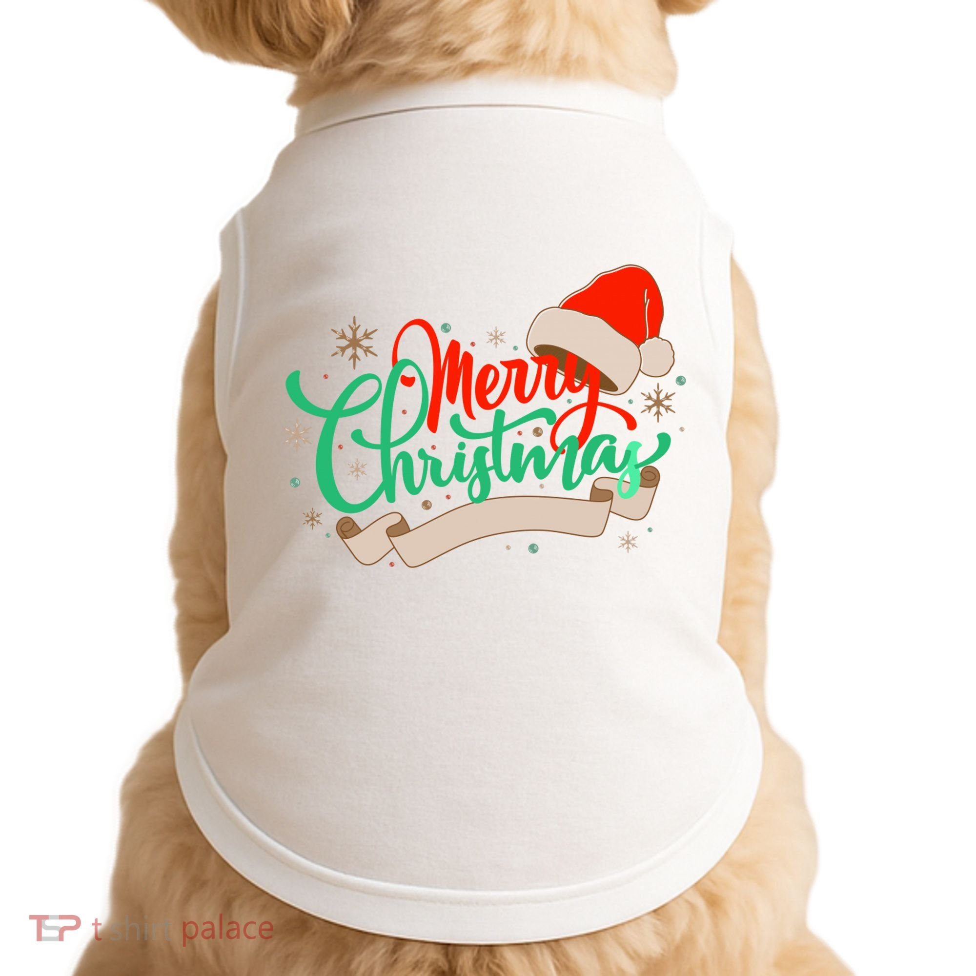 Merry Christmas Holiday Santa Snowflake Doggie Tank