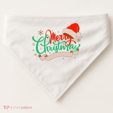 Merry Christmas Holiday Santa Snowflake USA-Made Doggie Bandana