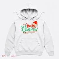 Merry Christmas Holiday Santa Snowflake Hoodie thumb 0