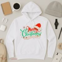 Merry Christmas Holiday Santa Snowflake Hoodie thumb 3
