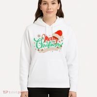 Merry Christmas Holiday Santa Snowflake Hoodie thumb 5