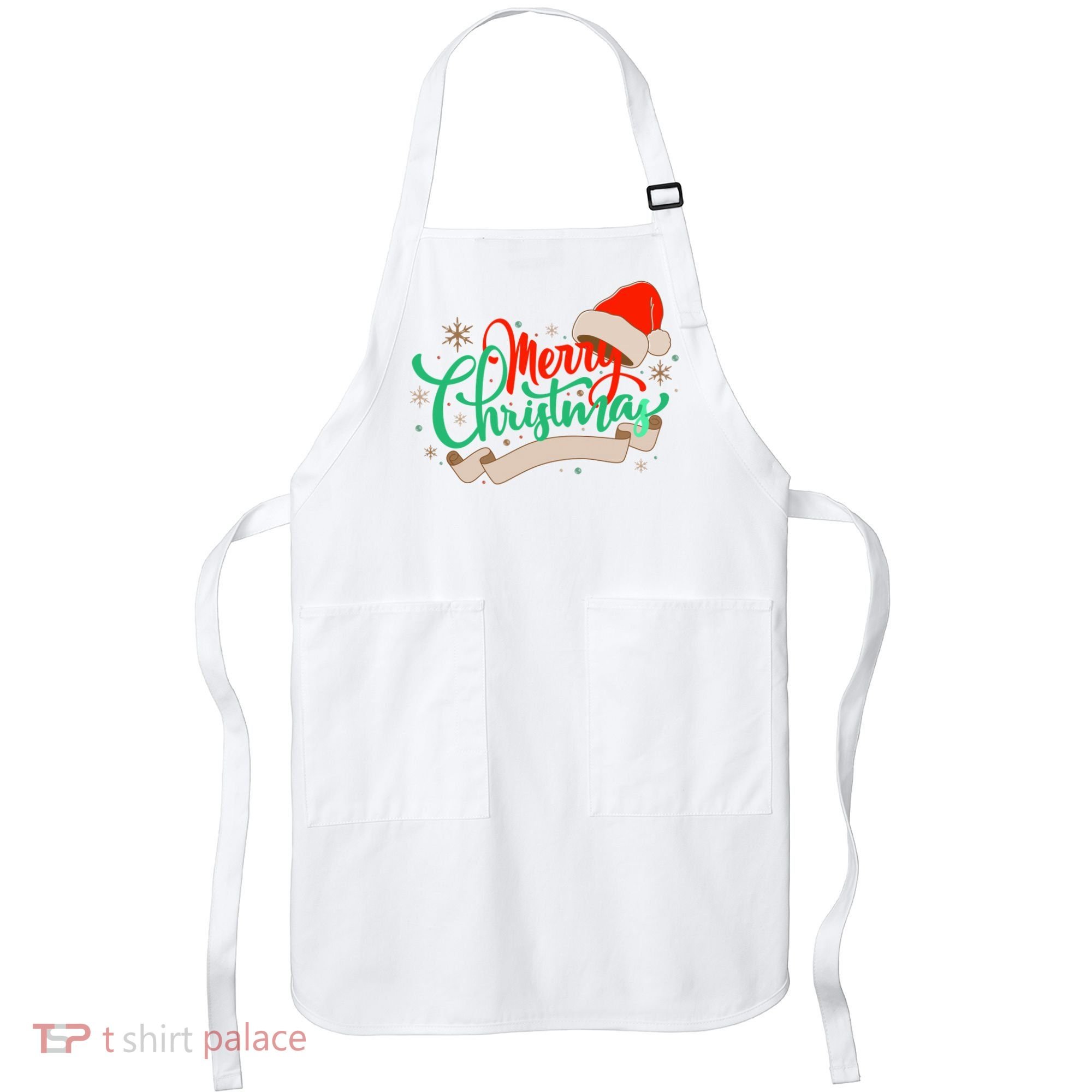 Merry Christmas Holiday Santa Snowflake Apron