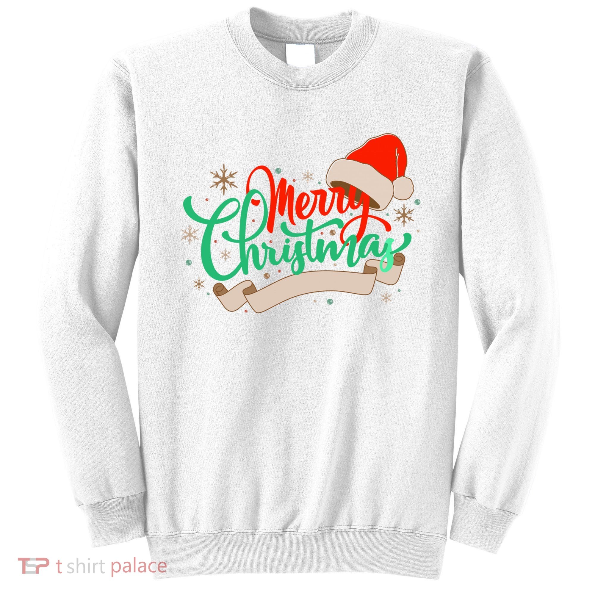 Merry Christmas Holiday Santa Snowflake Sweatshirt