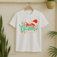 Merry Christmas Holiday Santa Snowflake T-Shirt thumb 2