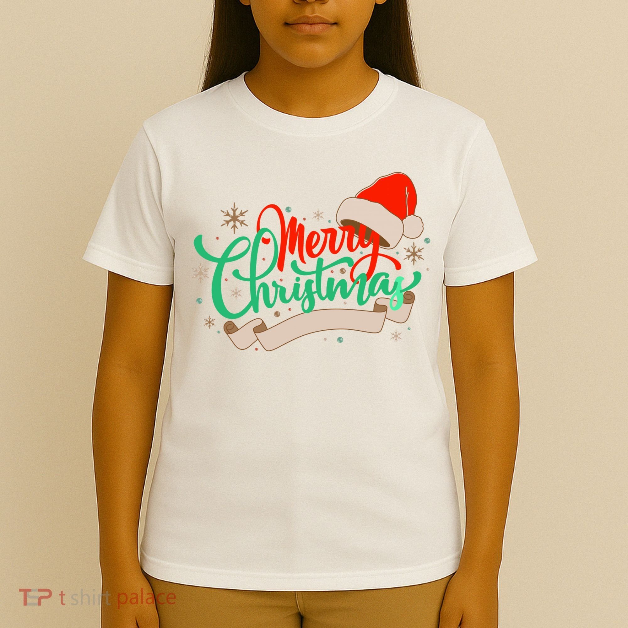 Merry Christmas Holiday Santa Snowflake T-Shirt