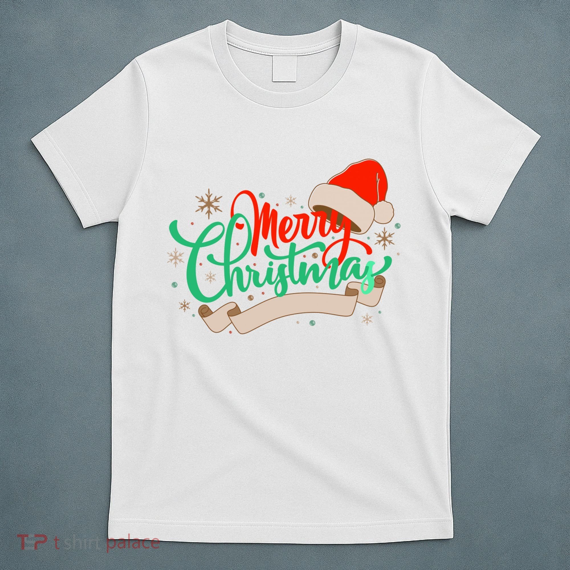 Merry Christmas Holiday Santa Snowflake T-Shirt