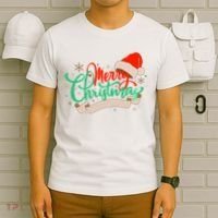 Merry Christmas Holiday Santa Snowflake T-Shirt thumb 6