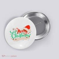 Merry Christmas Holiday Santa Snowflake Button thumb 0