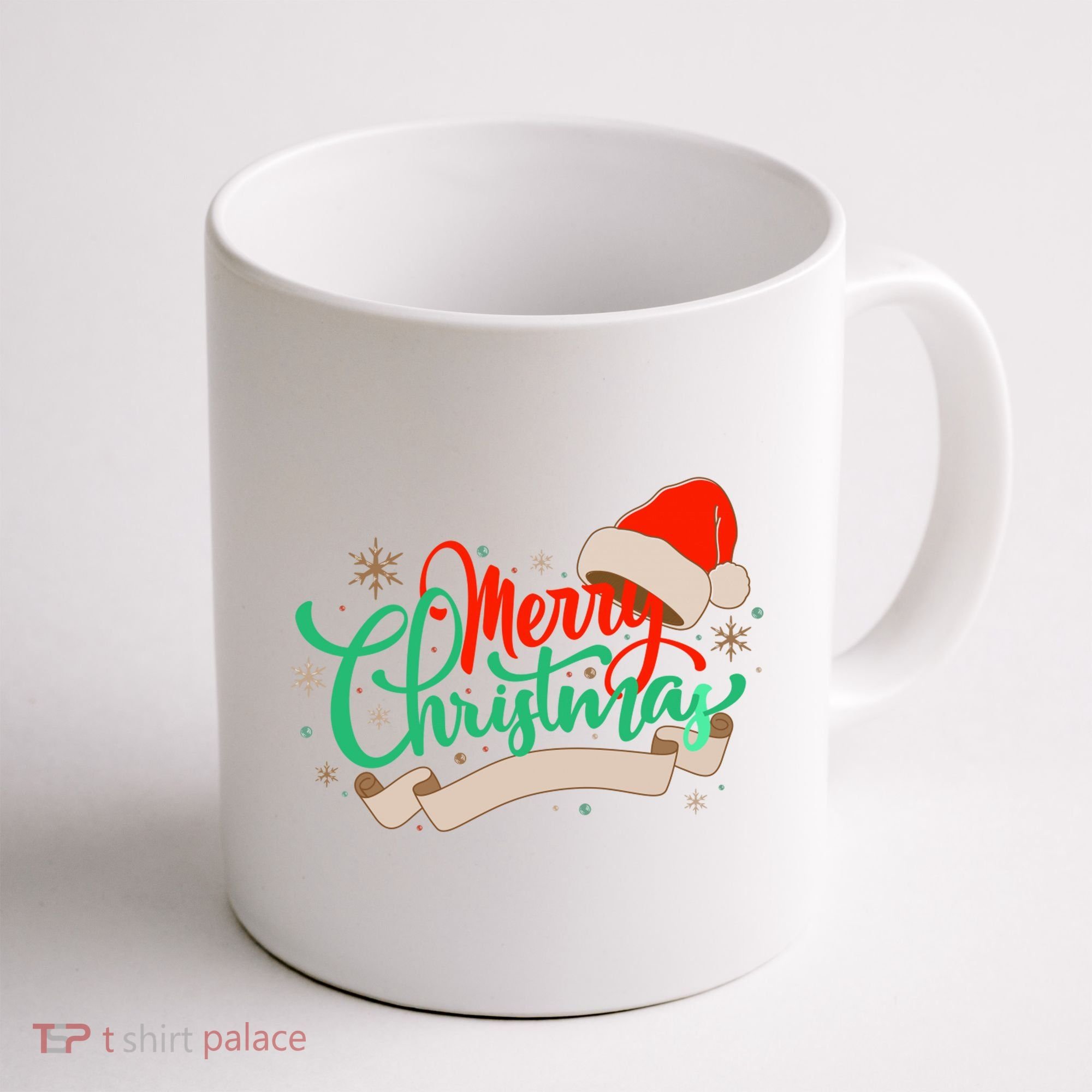 Merry Christmas Holiday Santa Snowflake Coffee Mug