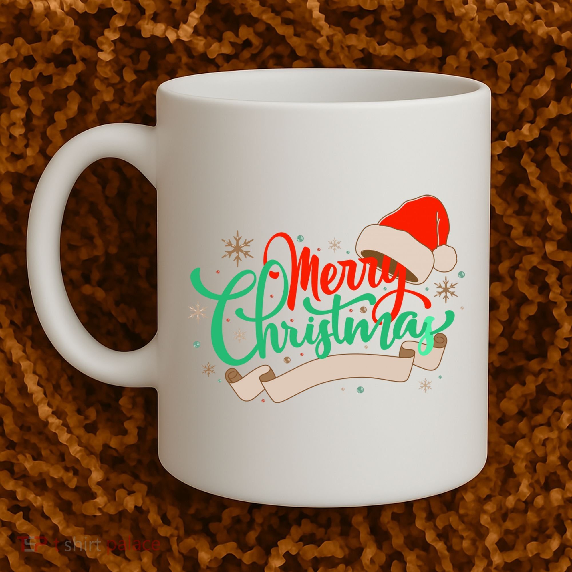 Merry Christmas Holiday Santa Snowflake Coffee Mug