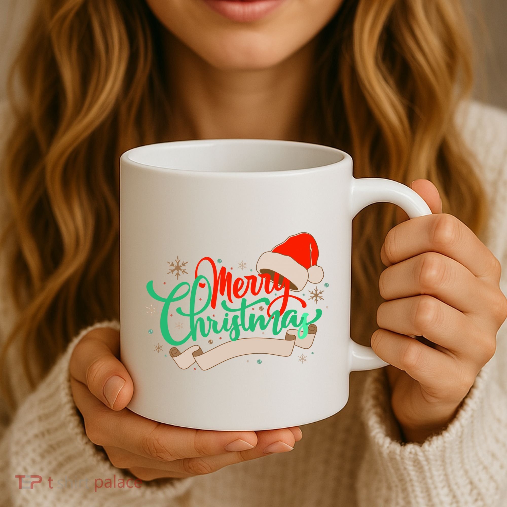 Merry Christmas Holiday Santa Snowflake Coffee Mug