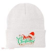 Merry Christmas Holiday Santa Snowflake Beanie thumb 0