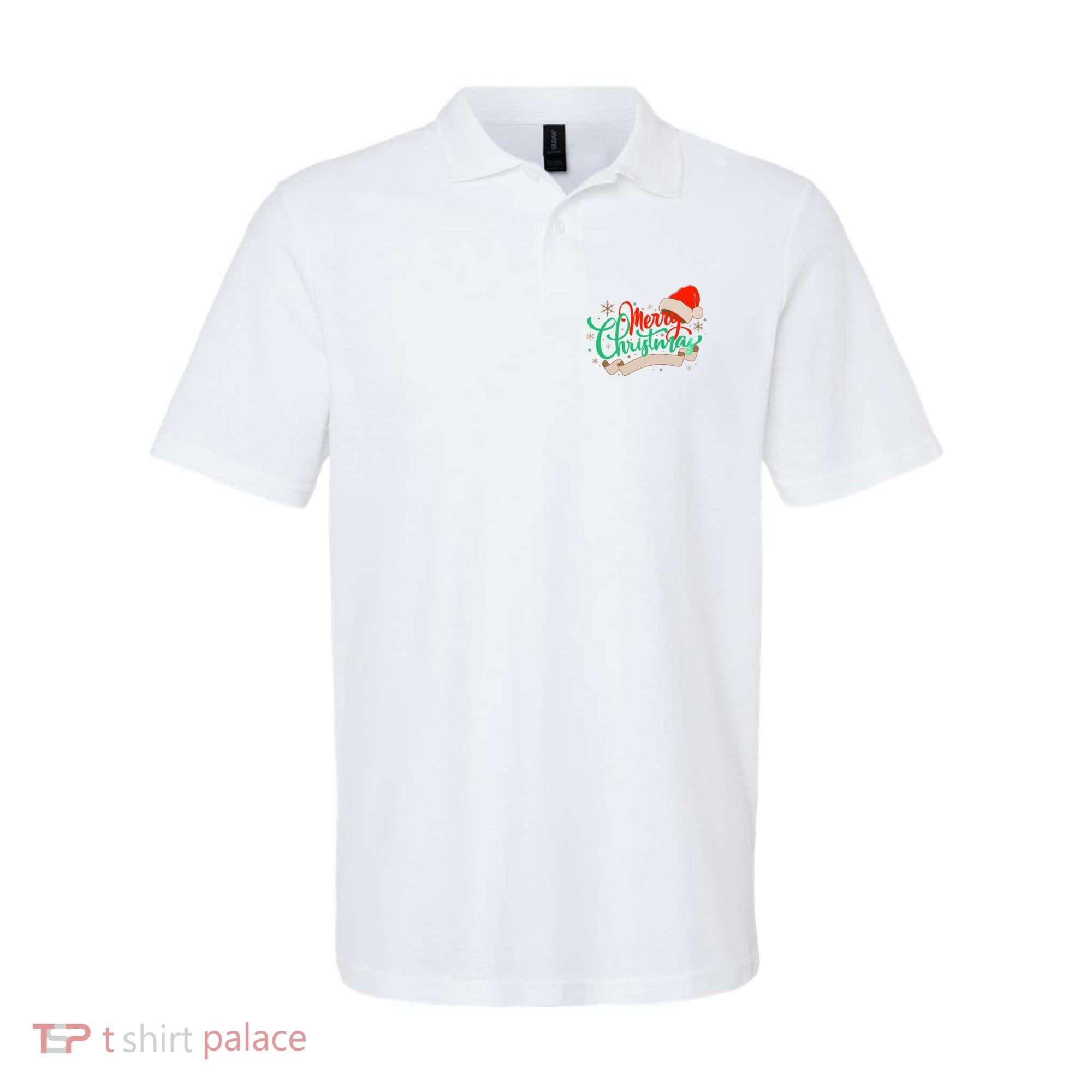 Merry Christmas Holiday Santa Snowflake Polo