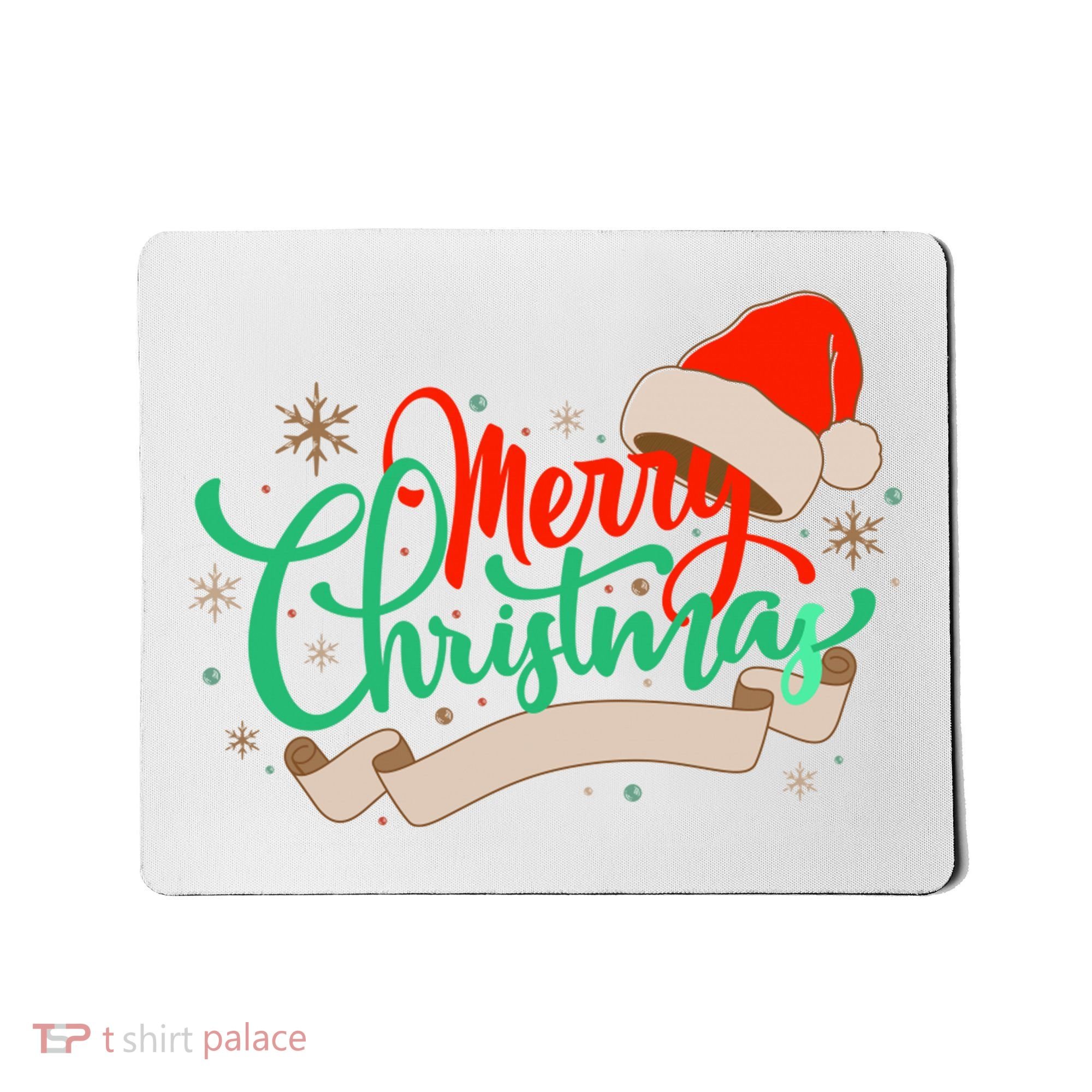 Merry Christmas Holiday Santa Snowflake Mousepad