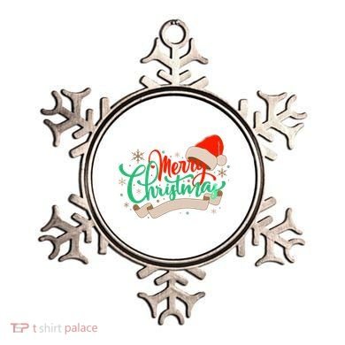 Merry Christmas Holiday Santa Snowflake Ornament