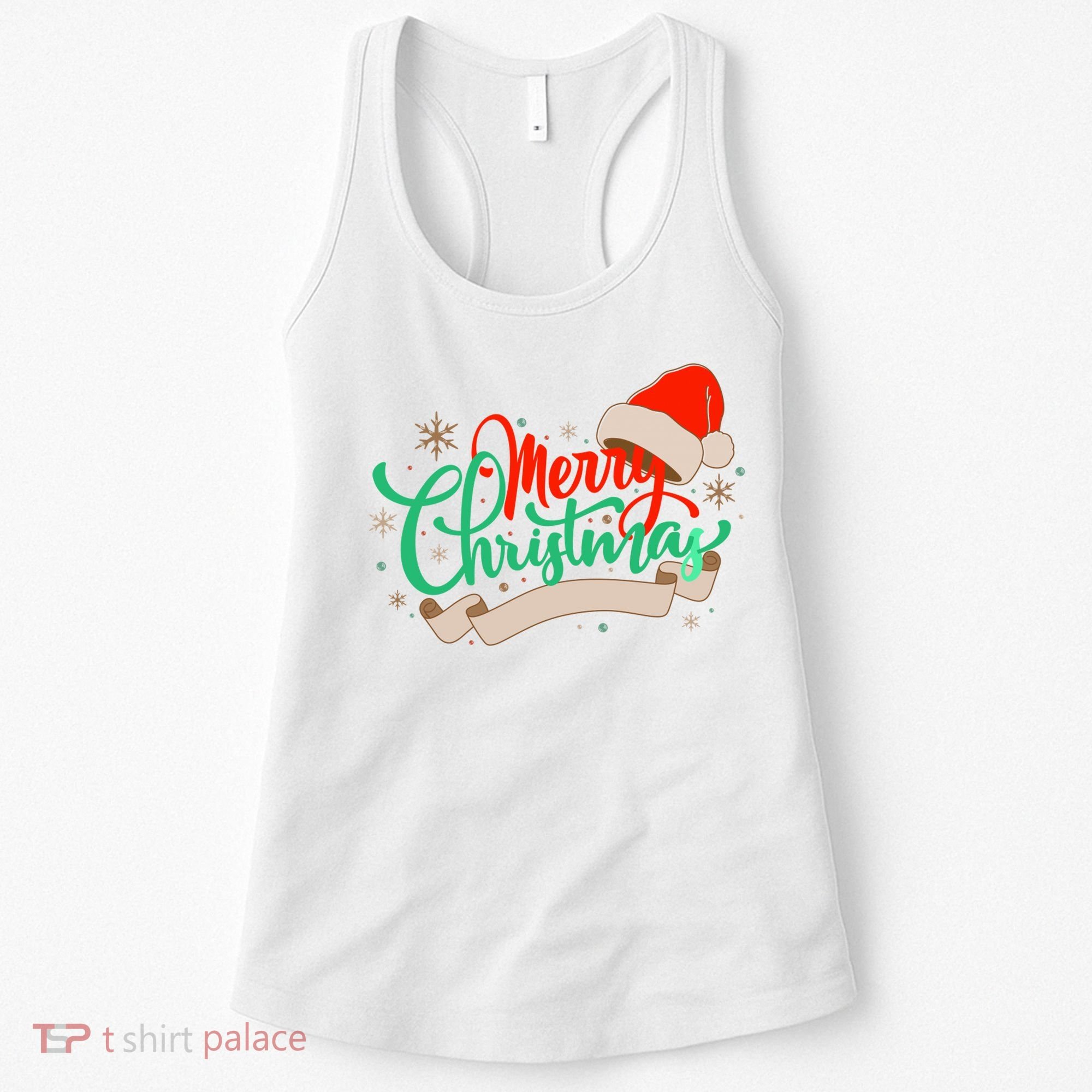Merry Christmas Holiday Santa Snowflake Women's Tank Top