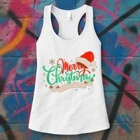Merry Christmas Holiday Santa Snowflake Women's Tank Top thumb 3