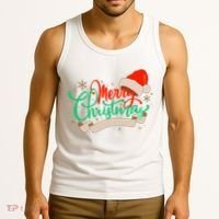 Merry Christmas Holiday Santa Snowflake Tank Top thumb 3