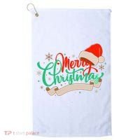 Merry Christmas Holiday Santa Snowflake Golf Towel thumb 0