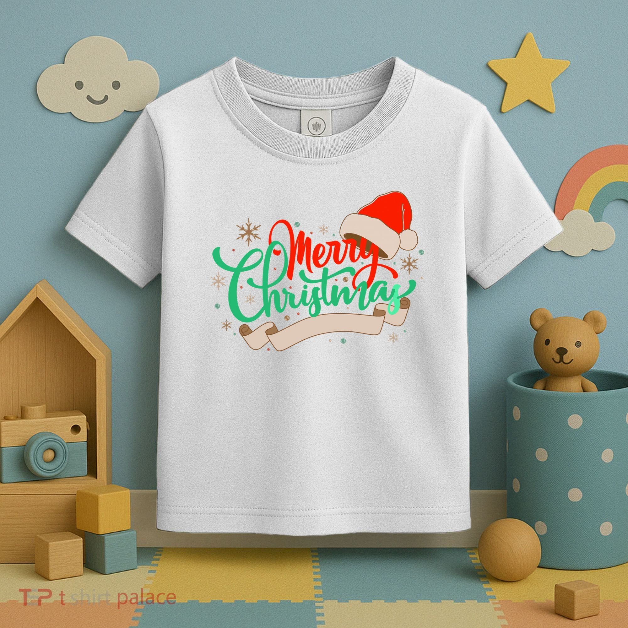 Merry Christmas Holiday Santa Snowflake Toddler T-Shirt