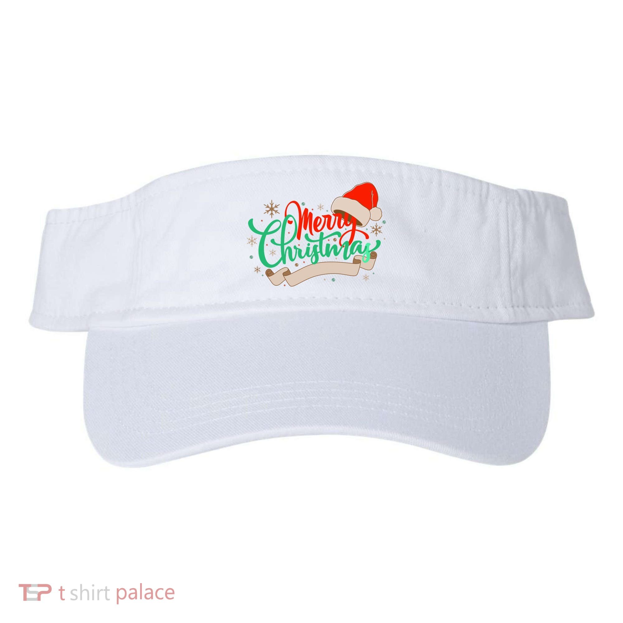 Merry Christmas Holiday Santa Snowflake Visor