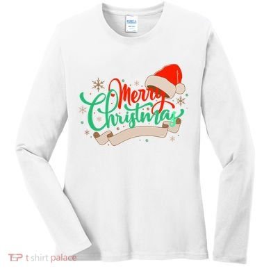 Merry Christmas Holiday Santa Snowflake Women's Long Sleeve Shirt