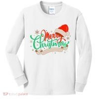 Merry Christmas Holiday Santa Snowflake Kids Long Sleeve Shirt thumb 0