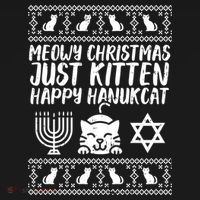 Meowy Catmas Happy Hanukcat Cute Christmas Hanukkah Cat Gift Cute Gift Ornament thumb 1