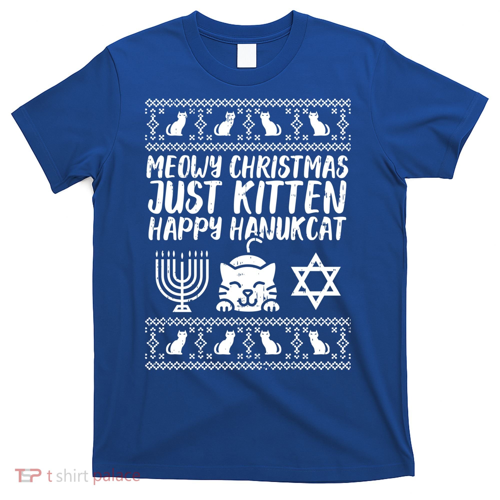 Meowy Catmas Happy Hanukcat Cute Christmas Hanukkah Cat Gift Cute Gift T-Shirt