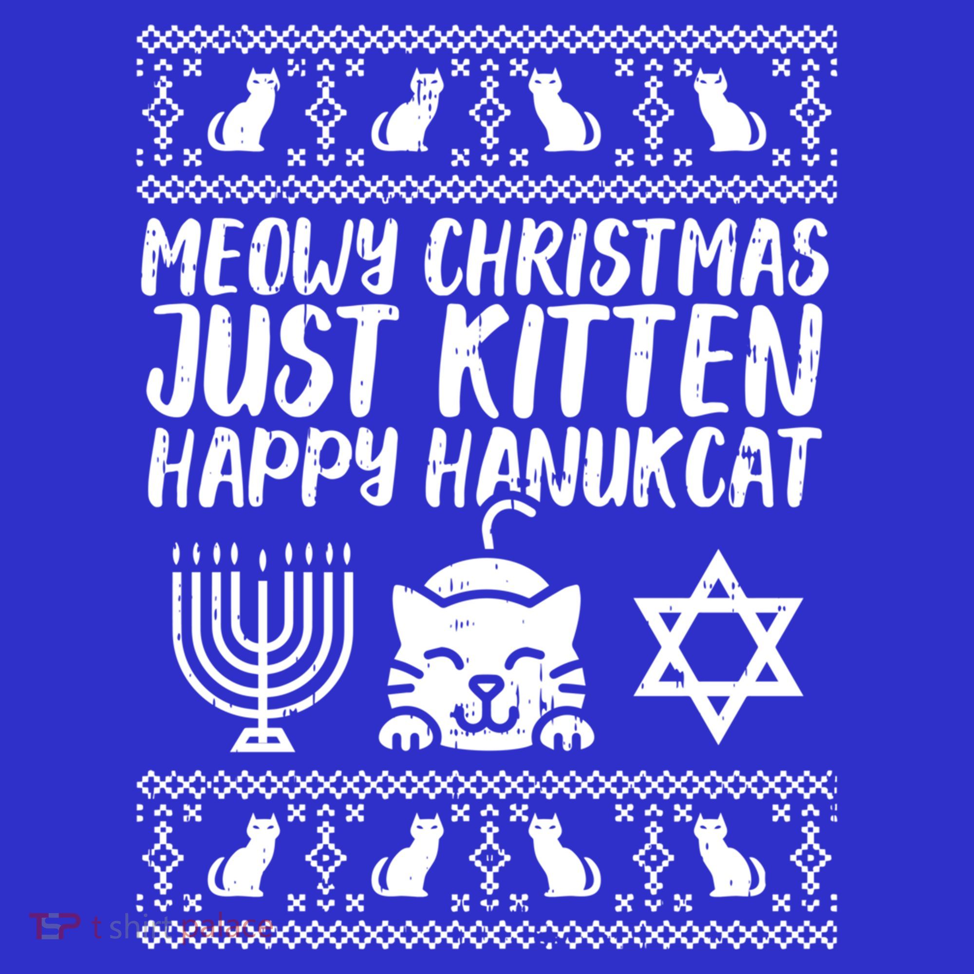 Meowy Catmas Happy Hanukcat Cute Christmas Hanukkah Cat Gift Cute Gift Polo