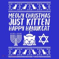 Meowy Catmas Happy Hanukcat Cute Christmas Hanukkah Cat Gift Cute Gift Baby Bodysuit thumb 2