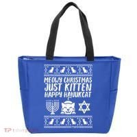 Meowy Catmas Happy Hanukcat Cute Christmas Hanukkah Cat Gift Cute Gift Tote Bag thumb 0