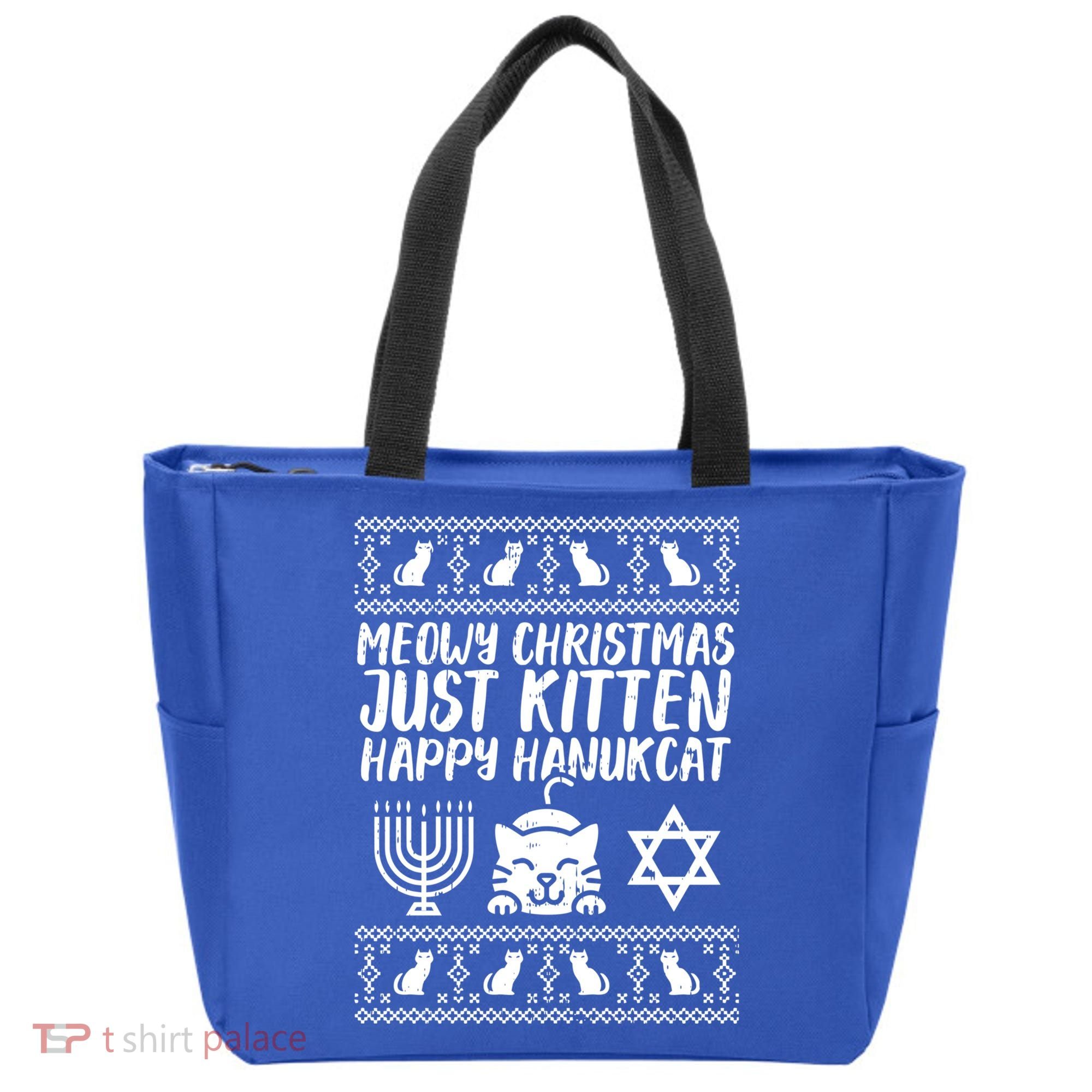 Meowy Catmas Happy Hanukcat Cute Christmas Hanukkah Cat Gift Cute Gift Tote Bag