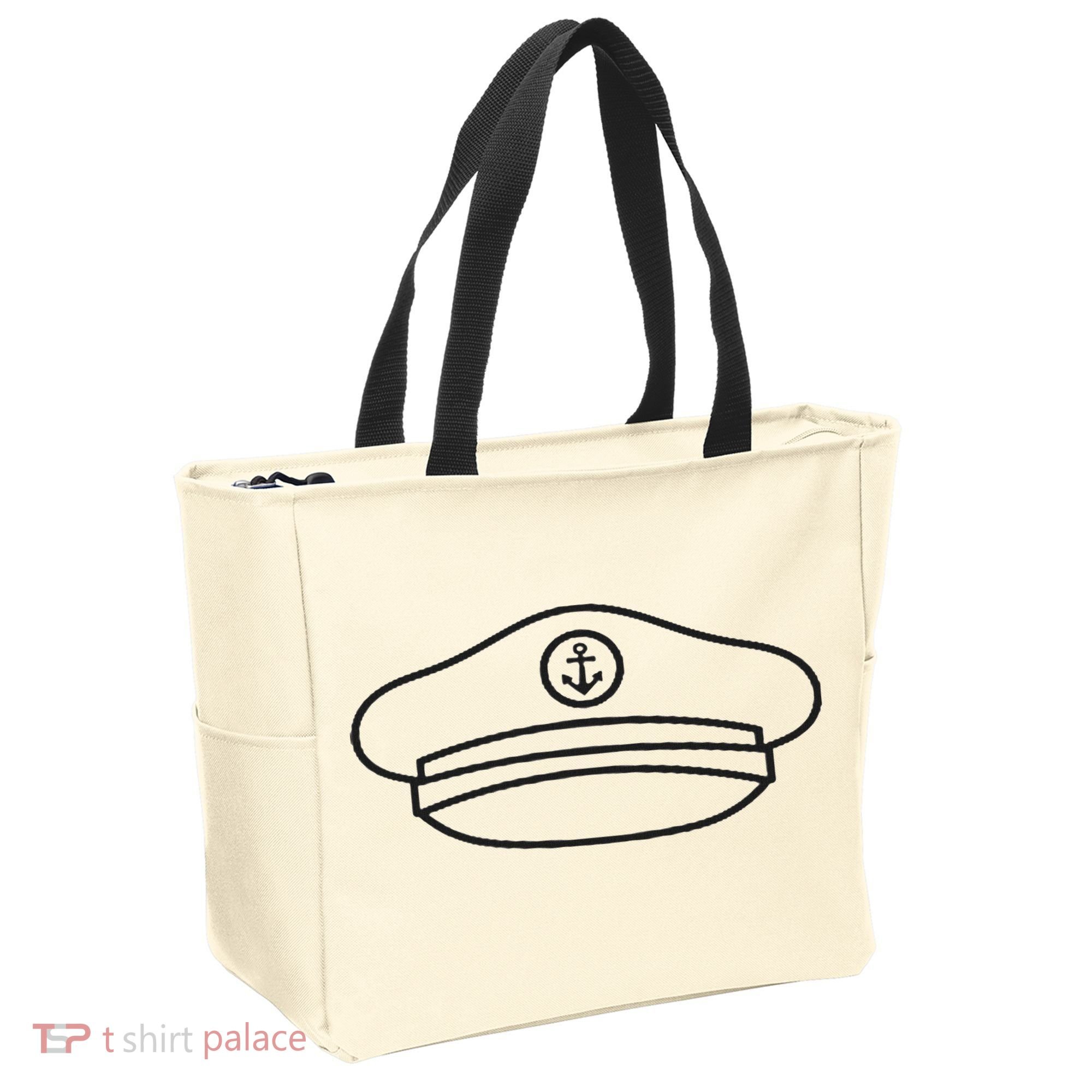 Minimalist Captain Hat Pocket Badge Icon Nautical Tote Bag