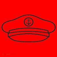 Minimalist Captain Hat Pocket Badge Icon Nautical Santa Hat thumb 1