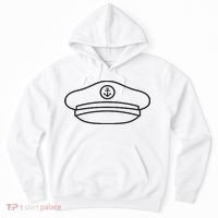 Minimalist Captain Hat Pocket Badge Icon Nautical Hoodie thumb 0