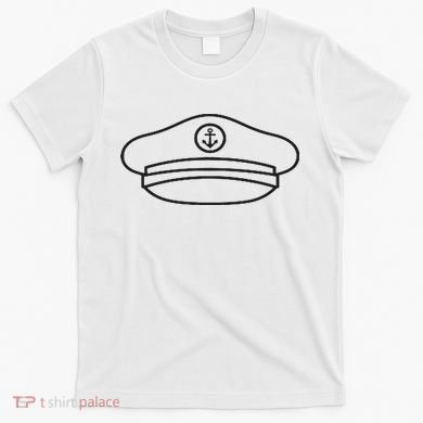 Minimalist Captain Hat Pocket Badge Icon Nautical T-Shirt