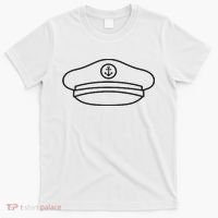 Minimalist Captain Hat Pocket Badge Icon Nautical T-Shirt thumb 0