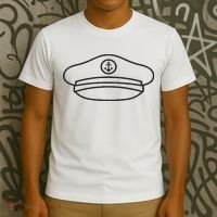 Minimalist Captain Hat Pocket Badge Icon Nautical T-Shirt thumb 3