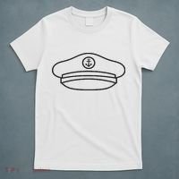Minimalist Captain Hat Pocket Badge Icon Nautical T-Shirt thumb 5