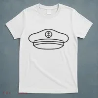 Minimalist Captain Hat Pocket Badge Icon Nautical T-Shirt thumb 5