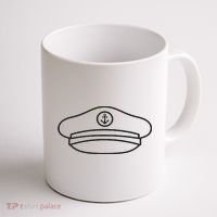 Minimalist Captain Hat Pocket Badge Icon Nautical Coffee Mug thumb 1