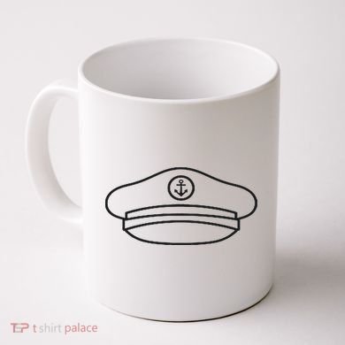 Minimalist Captain Hat Pocket Badge Icon Nautical Coffee Mug