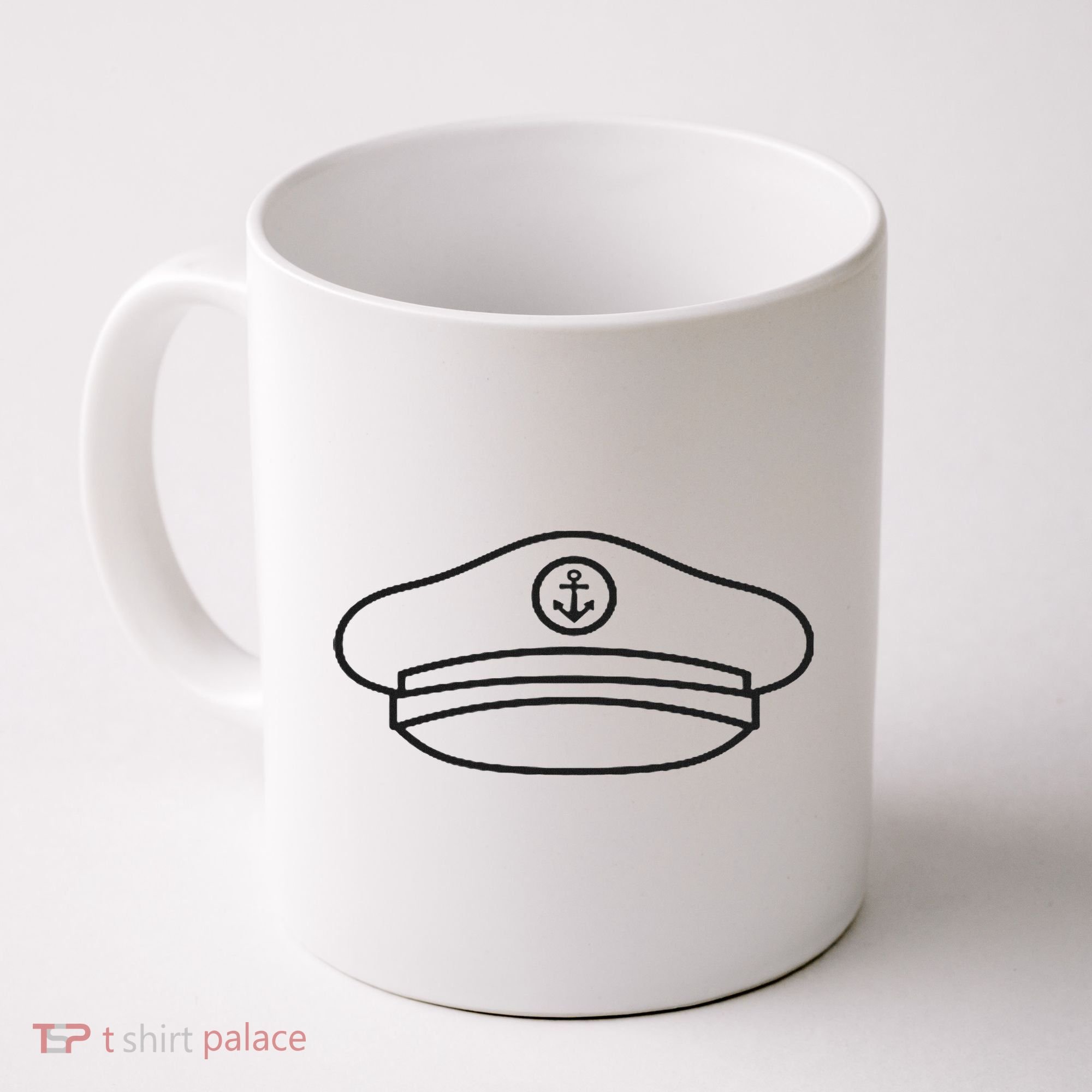 Minimalist Captain Hat Pocket Badge Icon Nautical Coffee Mug