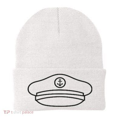 Minimalist Captain Hat Pocket Badge Icon Nautical Beanie