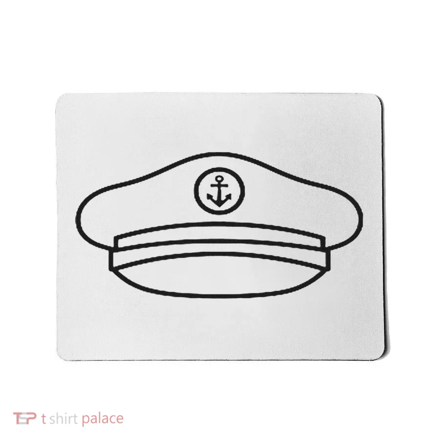 Minimalist Captain Hat Pocket Badge Icon Nautical Mousepad
