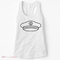 Minimalist Captain Hat Pocket Badge Icon Nautical Women's Tank Top thumb 0