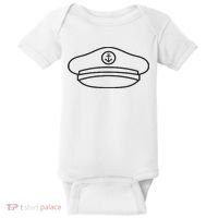 Minimalist Captain Hat Pocket Badge Icon Nautical Baby Bodysuit thumb 0