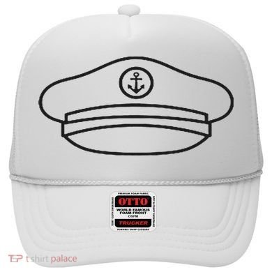 Minimalist Captain Hat Pocket Badge Icon Nautical Hat