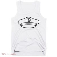 Minimalist Captain Hat Pocket Badge Icon Nautical Tank Top thumb 0